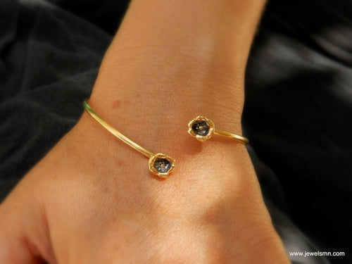 Lily Flower Arm Cuff Bracelet: 14K Gold Plated Recycled Brass RETAIL