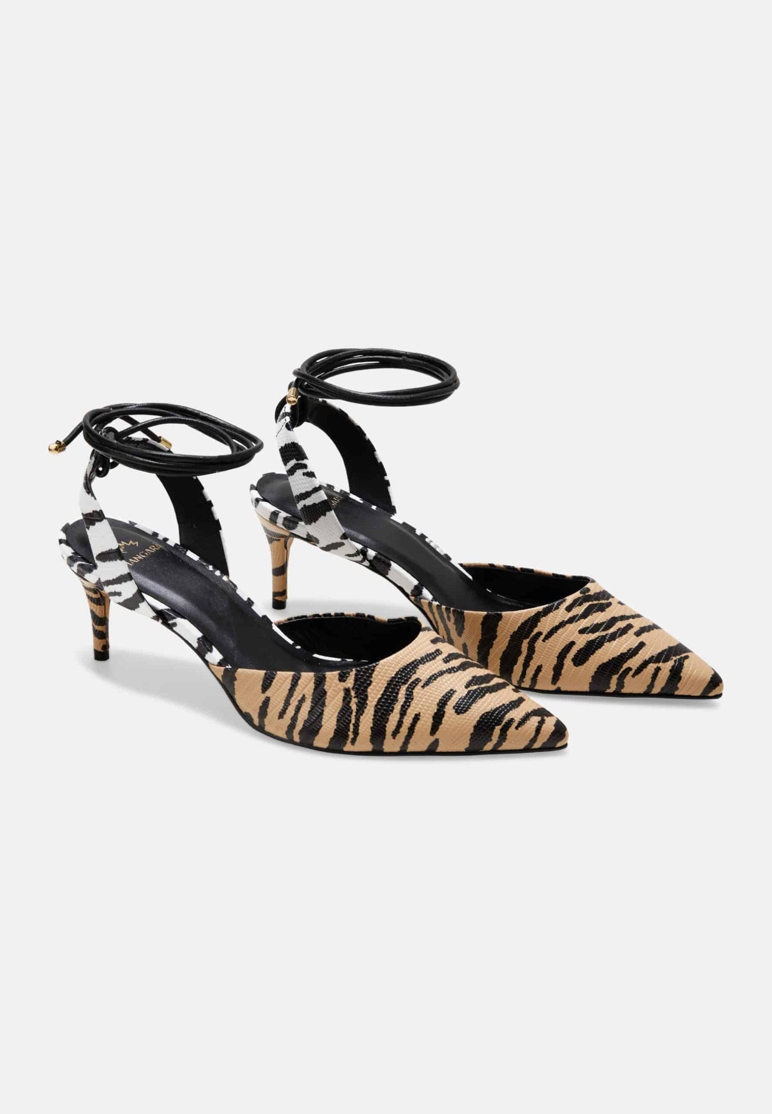 Animal Print Calf Leather Pumps Jaborandi – Women’s Strappy Pointed-Toe Heels